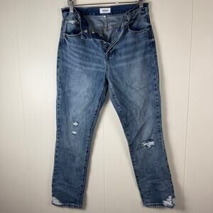 Pistola Keaton high‎ rise slim straight whiskering fading